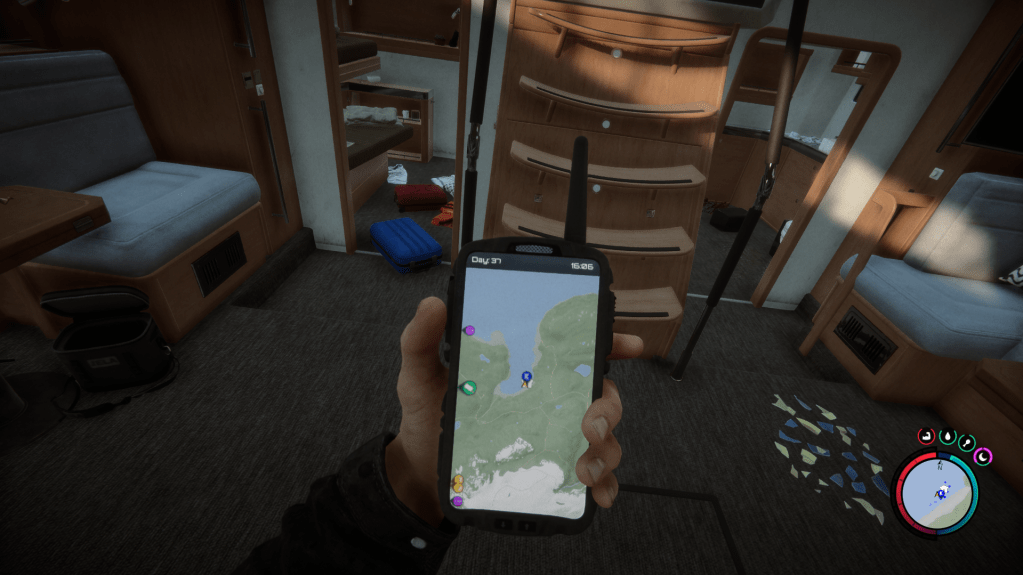 GPS showing the close-up location of the sailboats.