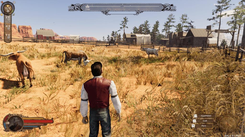 A field of cows with dung in the grass.