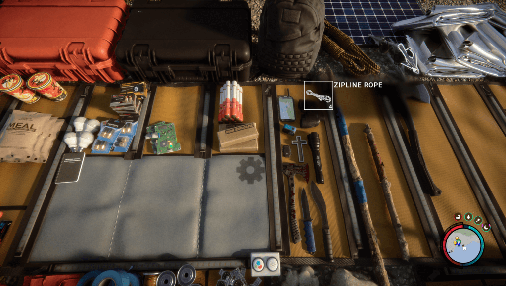 Zipline anchor location in your inventory.