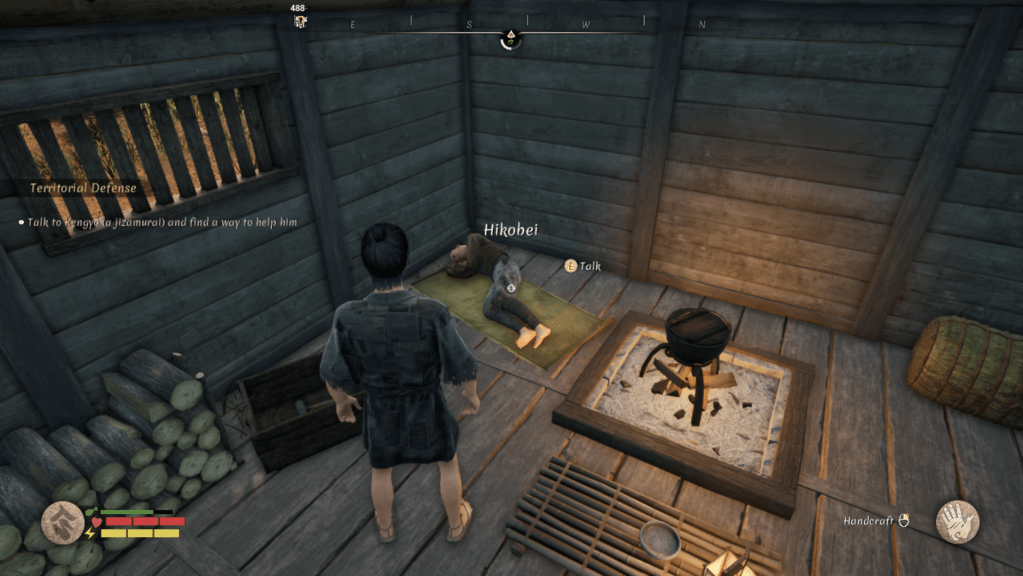 Hikobei laying on the mat.