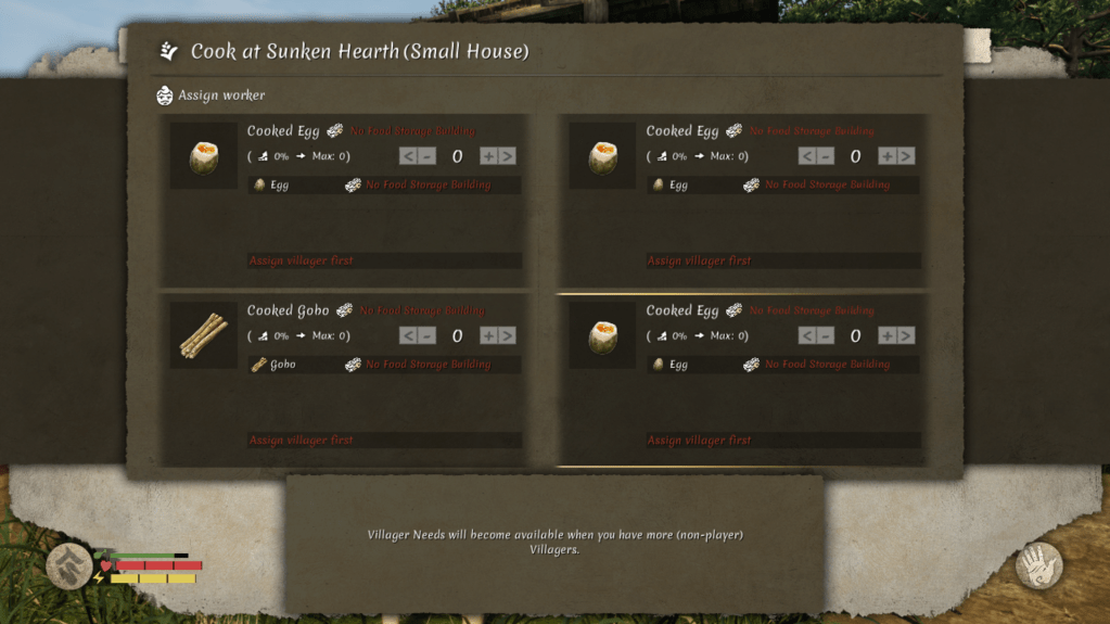 Production menu and assigning resources for the building to produce for the next season.