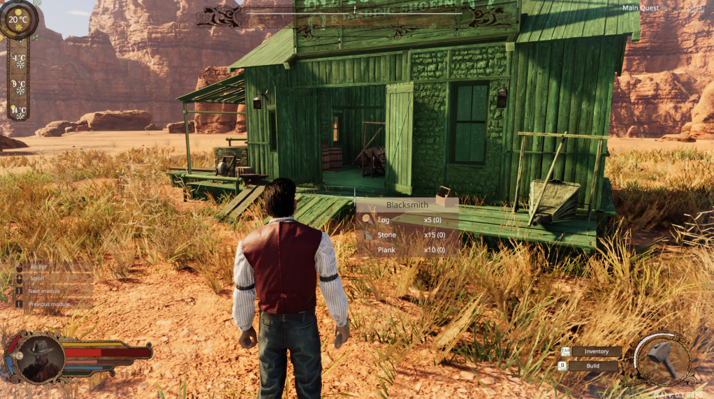 Blueprint showing the building resources needed to build the blacksmith.