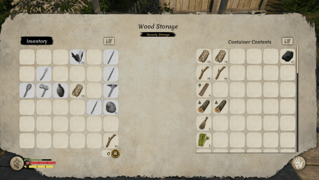 Wood storage and its inventory.