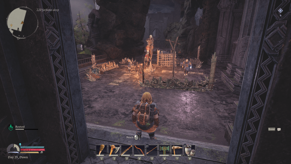 Discovering a goblin-man camp.