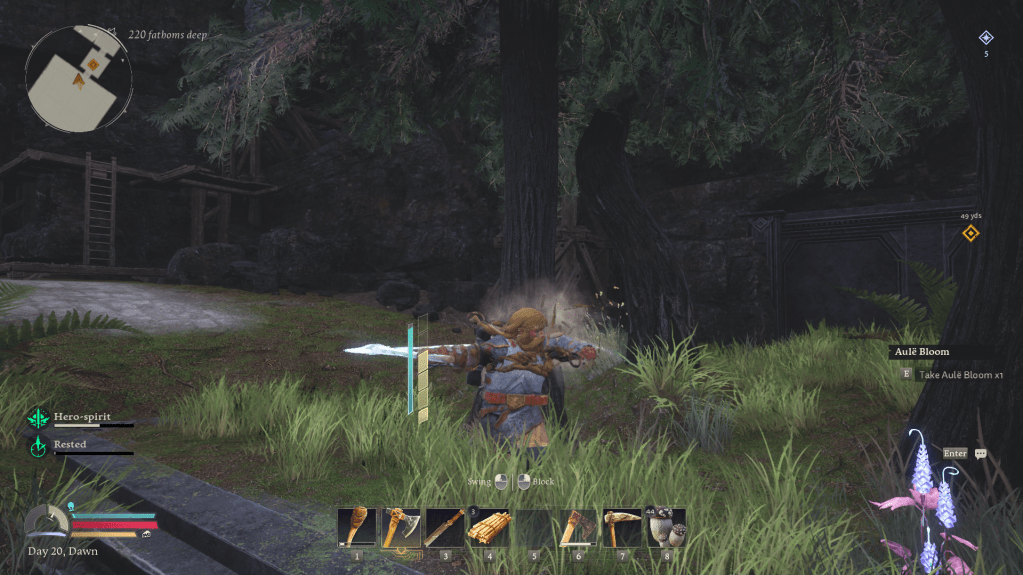 Cutting down elven trees.