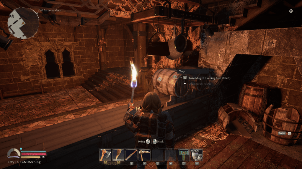 Kegs in the tavern with Evening Ale.