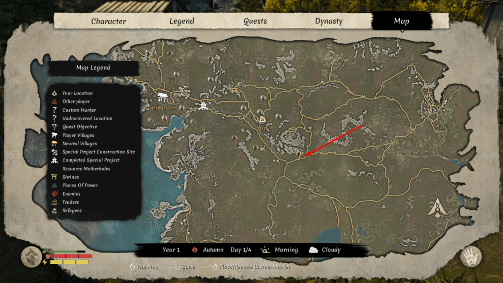 Location of the onibaba on the map.