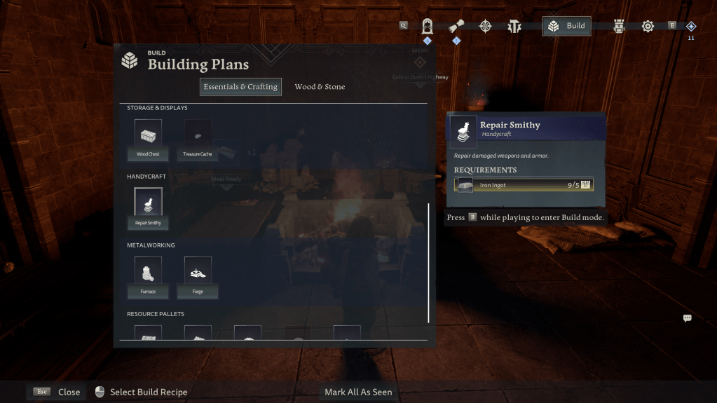 Repair smithy's crafting requirements.
