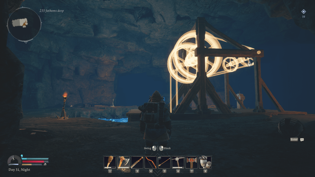 Elevator leading down into the Lower Depths.