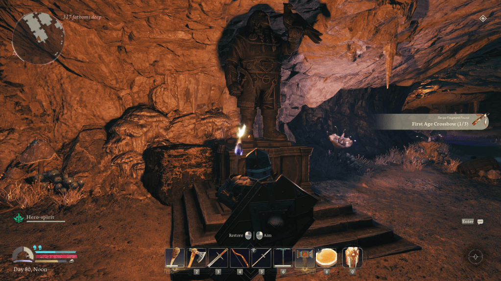 Recipe fragment for the first age crossbow.