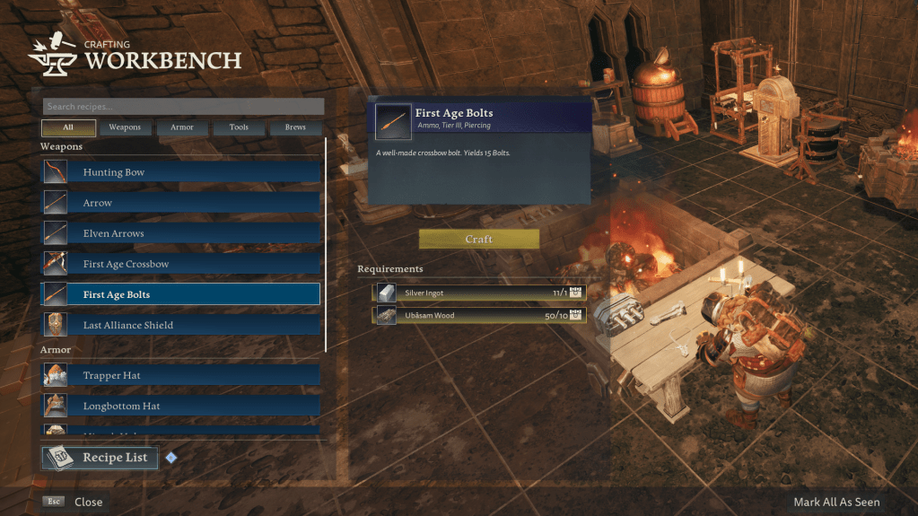 first age bolts in return to moria