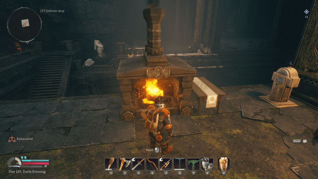 Tiled hearth in return to moria