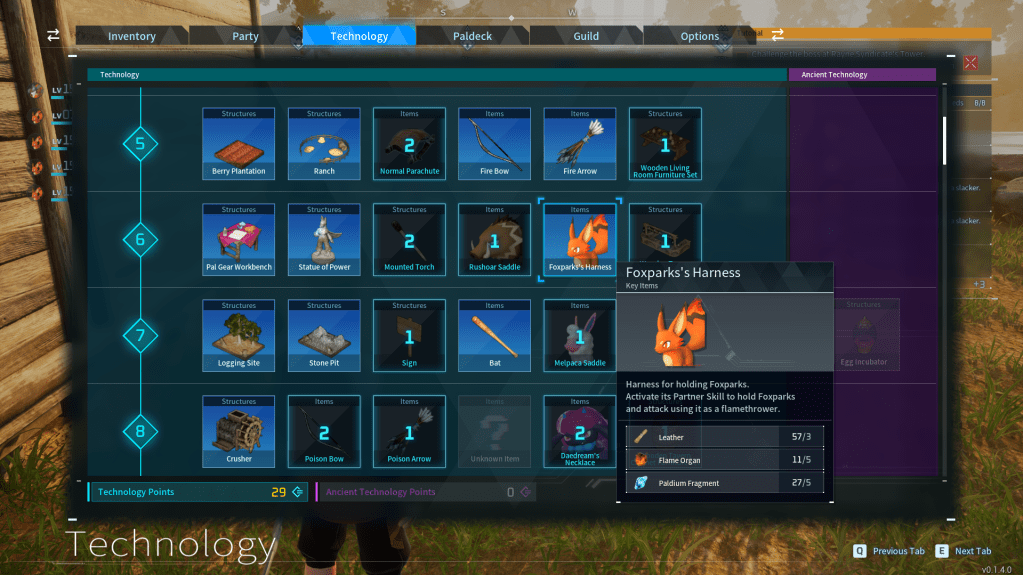 Foxsparks' harness in palworld