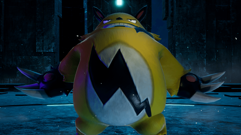 Grizzbolt in a cut scene in palworld