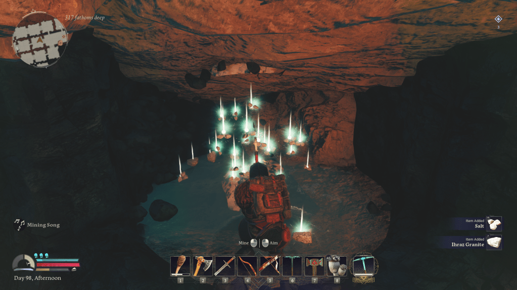 Using the Quarrymaster to split apart ore in return to moria