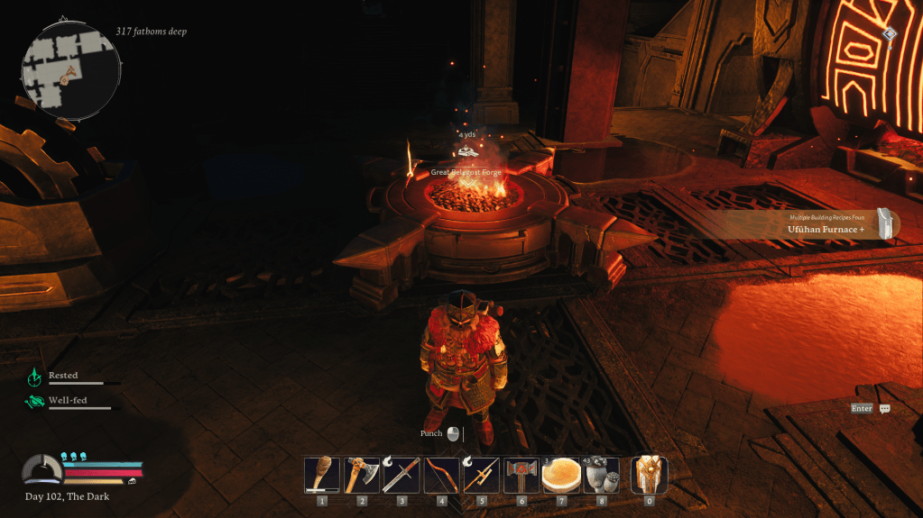 Unlocking a new recipe in the Great Forge of Belegost in return to moria