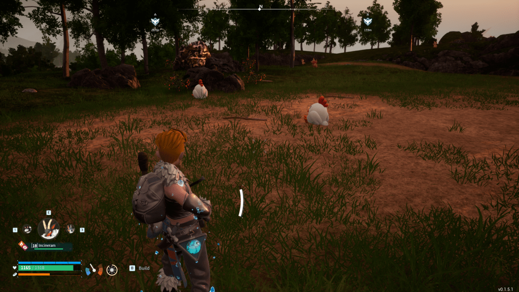 A pair of Chikipis lounging in the grass in palworld