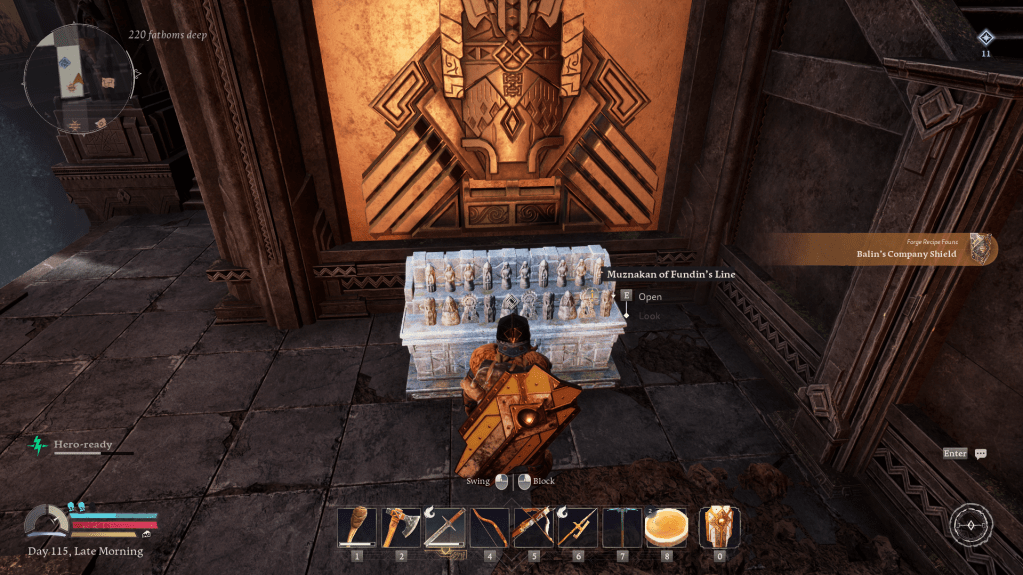 Reward for opening fundin's chest in return to moria