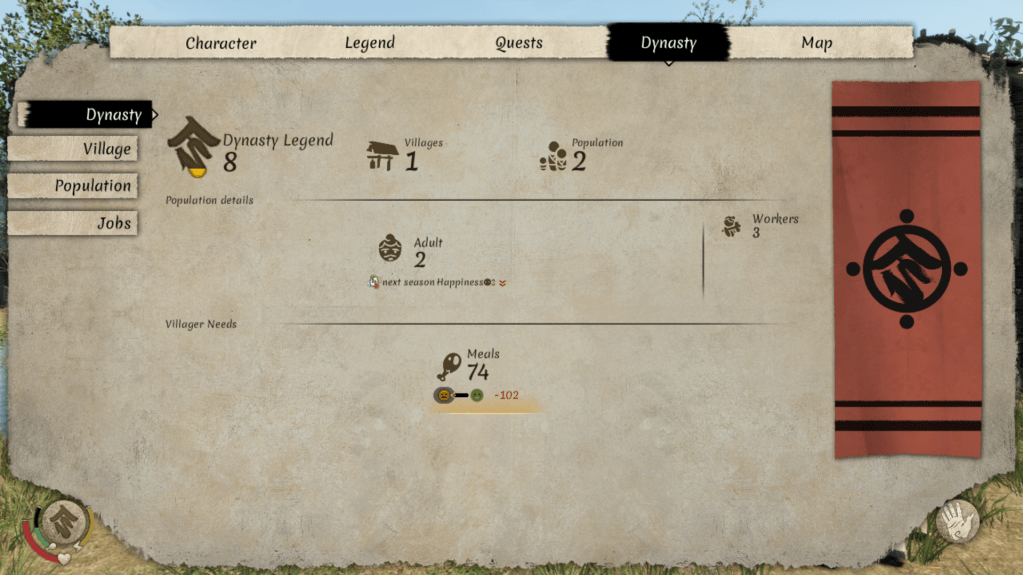 Dynasty Legend UI in Sengoku dynasty