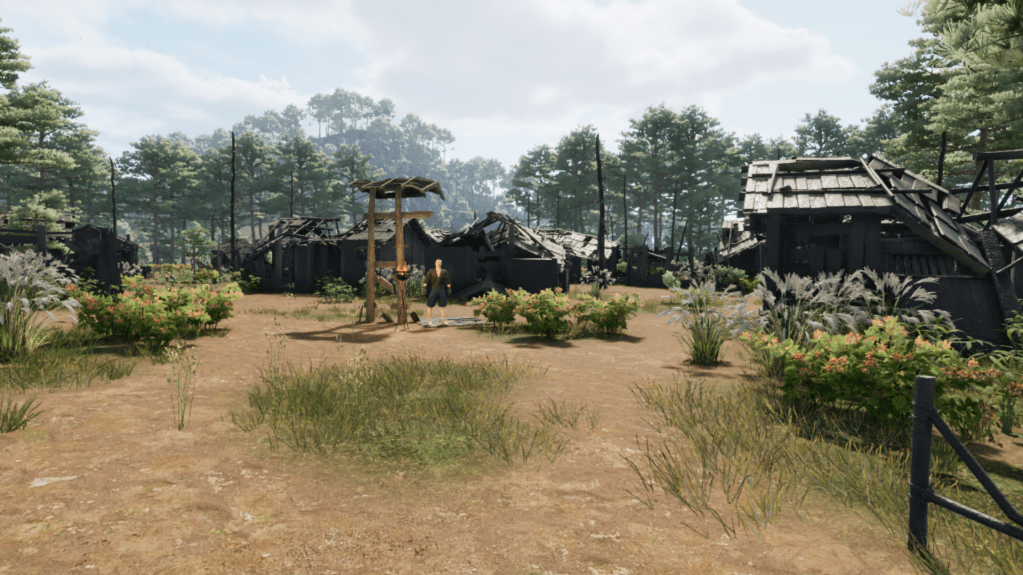 A burnt down village in sengoku dynasty